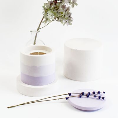 Handmade Lavender Scented Candle in its Mineral pot. ● Unique design ● Handmade in La Rochelle ● Home decoration ● Well-being ● Home ●