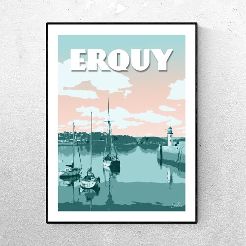 AFFICHE Erquy - Le port - Vert