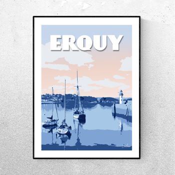 AFFICHE Erquy - Le port - Bleue