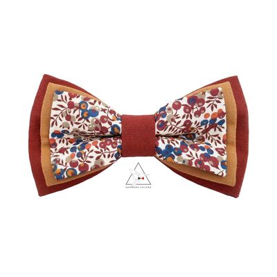 Noeud papillon triple en tissu Liberty Wiltshire Bud Tomette