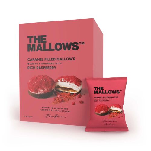 Caramel filled mallows + Rich raspberry 5 x 11g