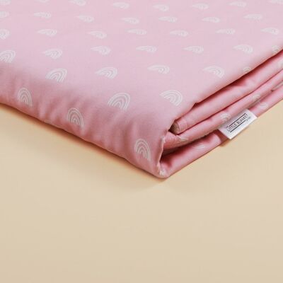 Children's Blanket Cover - Pink Rainbow 100% Cotton - 100cm x 150cm - nopersonalisation