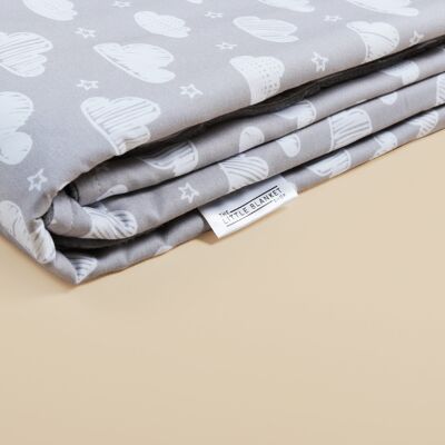 Children's Blanket Cover - Grey Cloud 100% Cotton - 90 x 120cm - personalisation