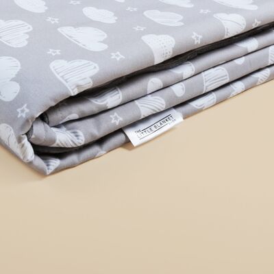 Housse de Couverture Enfant - Nuage Gris 100% Coton - 90 x 120cm - pas de personnalisation