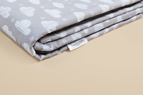 Children's Blanket Cover - Grey Cloud with Plush Reverse - 90cm x 120cm - nopersonalisation