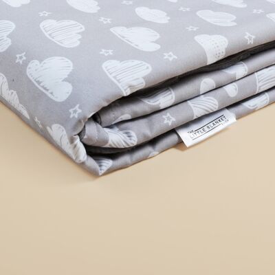 Copertina per coperta per bambini - Nuvola grigia con rovescio di peluche - 90 cm x 120 cm - nessuna personalizzazione
