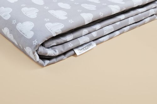 Children's Blanket Cover - Grey Cloud with Plush Reverse - 100cm x 150cm - personalisation