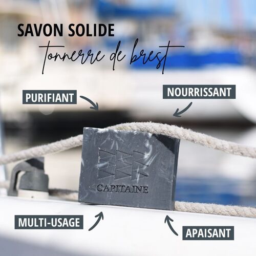 Savon Bio "Tonnerre de Brest" -ETUIS -  Purifiant - 100g- PARFUM CEDRAT - CADEAU HOMME
