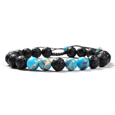 Bracelet en pierre de lave daenerysi | bracelet perlé | élastique