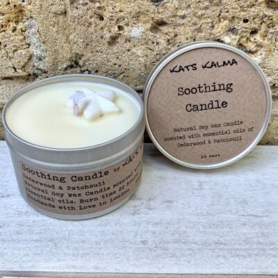 Natural Essential Oil Travel Candle - Soothing with Cedarwood and Patchouli