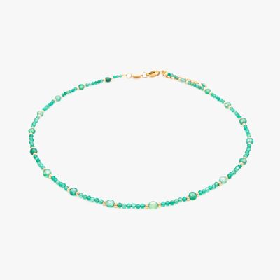 Paloma-Halskette aus grünen Achatsteinen