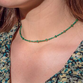 Collier Paloma en pierres Agate Verte 2