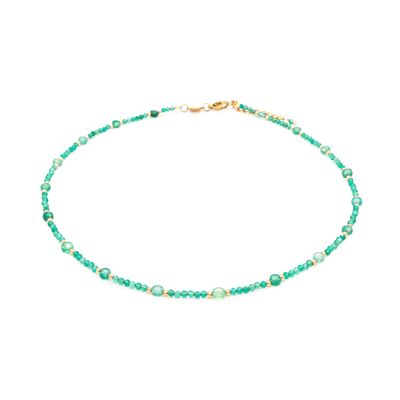 Paloma necklace in Green Agate stones