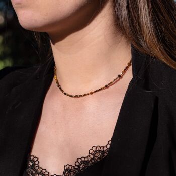 Collier Paloma en pierres Oeil de Tigre 2