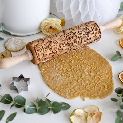 Damask Two Embossing Rolling Pin