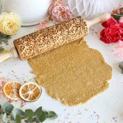 Floral Three Embossing Rolling Pin