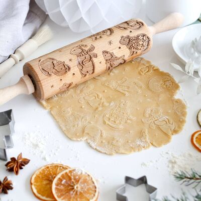 Christmas Polar Bears Embossing Rolling Pin