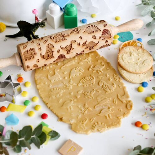 Dinosaurs Two Embossing Rolling Pin