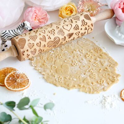 Hearts Embossing Rolling Pin