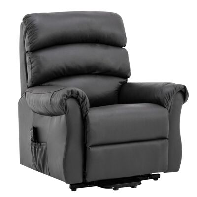 The Amesbury Dual Motor Riser Recliner Electric Mobility Chair - Grey Leather - Clearance