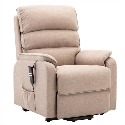 Valencia Dual Motor Riser Recliner Mobility Lift Chair in Wheat Fabric