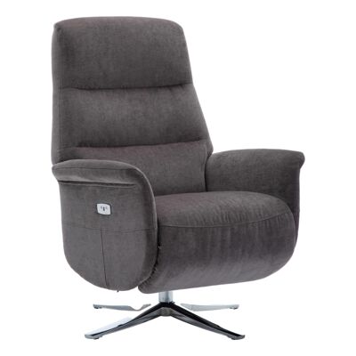 The Ontario - Electric Swivel Recliner Chair with Integrated Footstool in Flint Fabric
