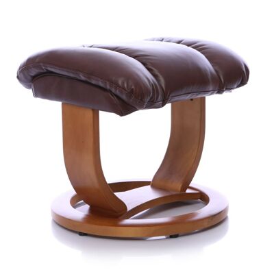 The Saigon Footstool Only - Genuine Leather In Chestnut With Cherry Base