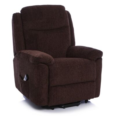 The Evesham Dual Motor Riser Recliner Electric Mobility Chair Chocolate Fabric