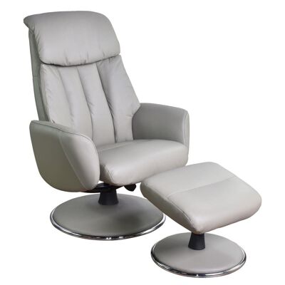 The Indiana Swivel Recliner Chair in Husky Genuine Leather and Match base.