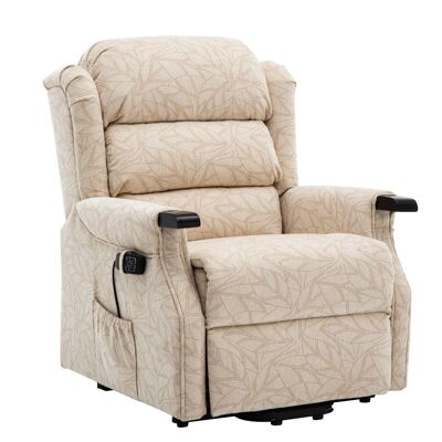 The Warminster Dual Motor Riser Recliner Mobility Chair in Oyster Fabric