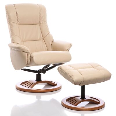 The Mandalay Swivel Recliner Chair In Cream Bonded Leather