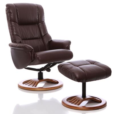 The Mandalay Swivel Recliner Chair In Nut Brown Bonded Leather