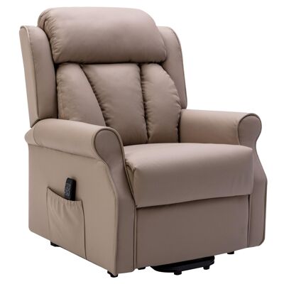 The Darwin - Dual Motor Riser Recliner Mobility Arm Chair in Taupe Leather