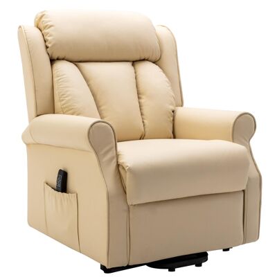 The Darwin - Dual Motor Riser Recliner Mobility Arm Chair in Cream Leather