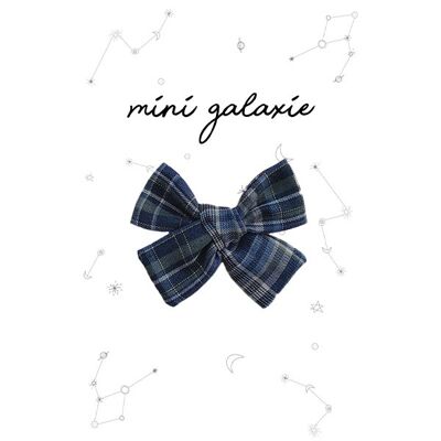 Super maxi bow barrette - Tartan lurex - pink & khaki