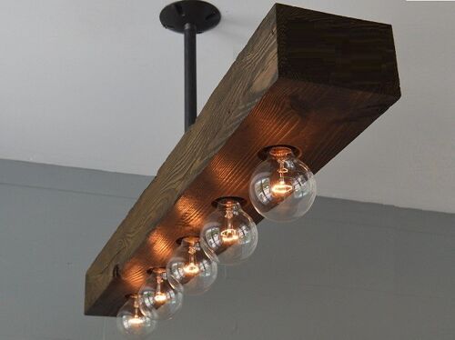 Rustic Beam Lighting, Ceiling Wood Beam Lights / LSWB5