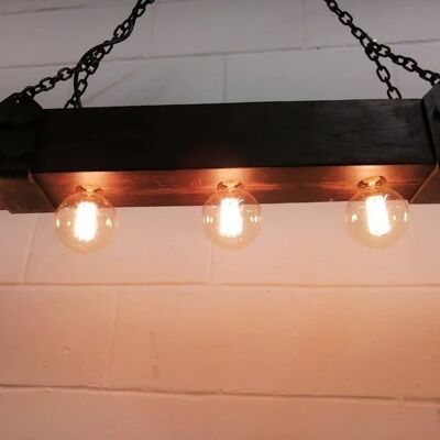 Rustic Oak Beam Lights, Suspended Wood Beam Light / OBL4