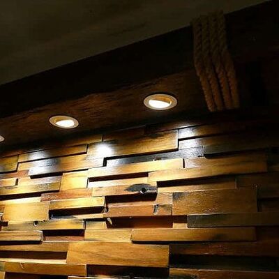 Focos empotrables con vigas de madera sintética, iluminación rústica / LPUB5