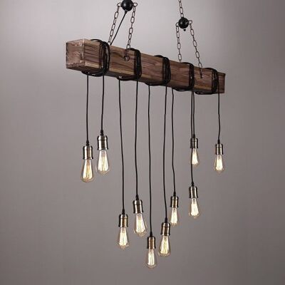 Rustic Beam Chandelier, Suspended Lamps / LSWB10