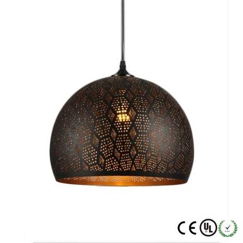 Decorative Black Globe Metal Pendant Light / LMM8-1
