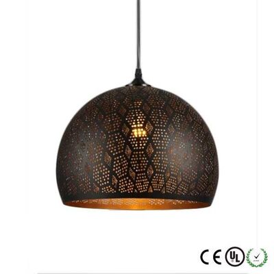 Lámpara colgante decorativa de metal con forma de globo negro / LMM8-1