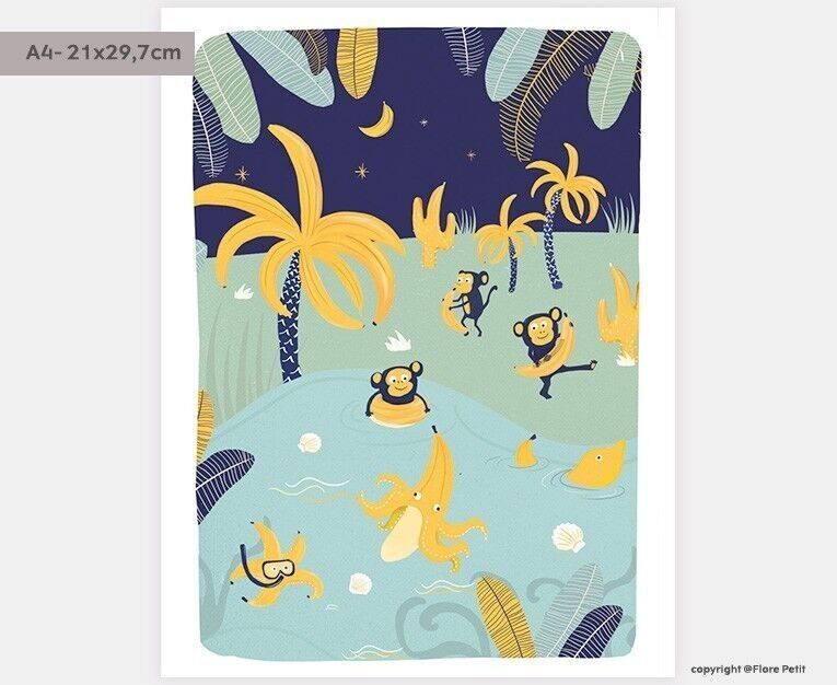 A4 Poster - Bananeninsel