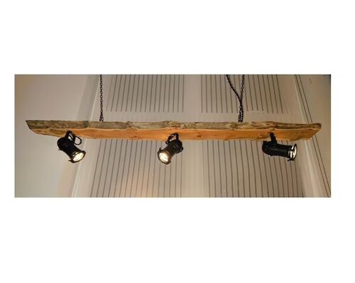 Waney Edge Yew Wood Timber With 3x lights / 4895