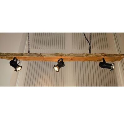 Waney Edge Yew Wood Timber With 3x lights / 4895