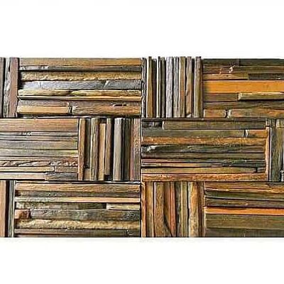 Piastrelle in legno di recupero, tessere di mosaico, vintage MVDL5 / MVDL5