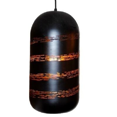Lámpara colgante de metal negro cilindro decorativo / LMM10-1