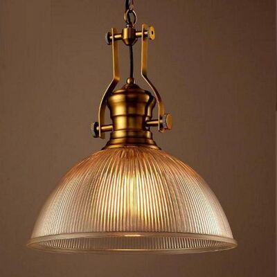 Lámpara colgante decorativa de vidrio y metal de latón dorado / LMG-3
