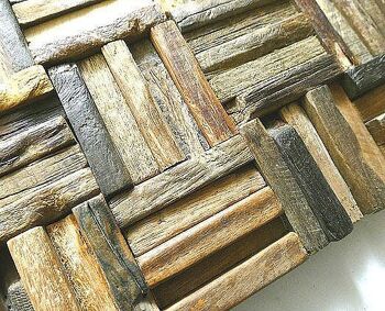 Tuiles en bois rustiques, Tuiles murales en bois, Style 11 / WMR11 3