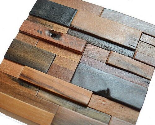 Reclaimed Wooden Mosaic Tiles, Vintage Style 1 / 3310