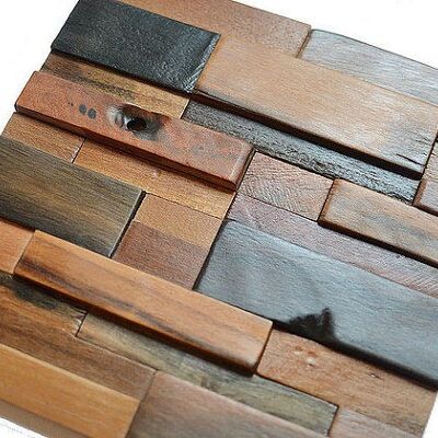 Reclaimed Wooden Mosaic Tiles, Vintage Style 1 / 3310
